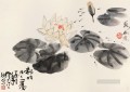 Wu zuoren estanque de nenúfares tinta china antigua
